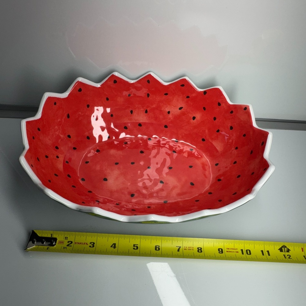 Novogratz Watermelon Melamine Serving Bowl Dishwasher Safe Summer Fruit‎ 12"